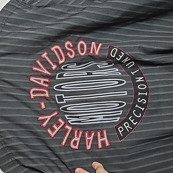 Harley Davidson XL gray short sleeve button down shirt - Picture 5 of 7